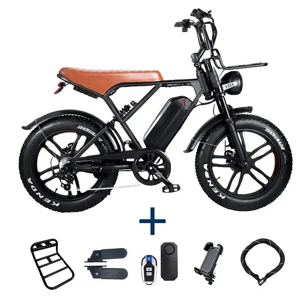 H9.0 Zwart + Achterzitje + Voetsteuntjes + Alarm